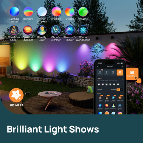 Linkind SL5C ground spotlight along garden path for safe night visibility.