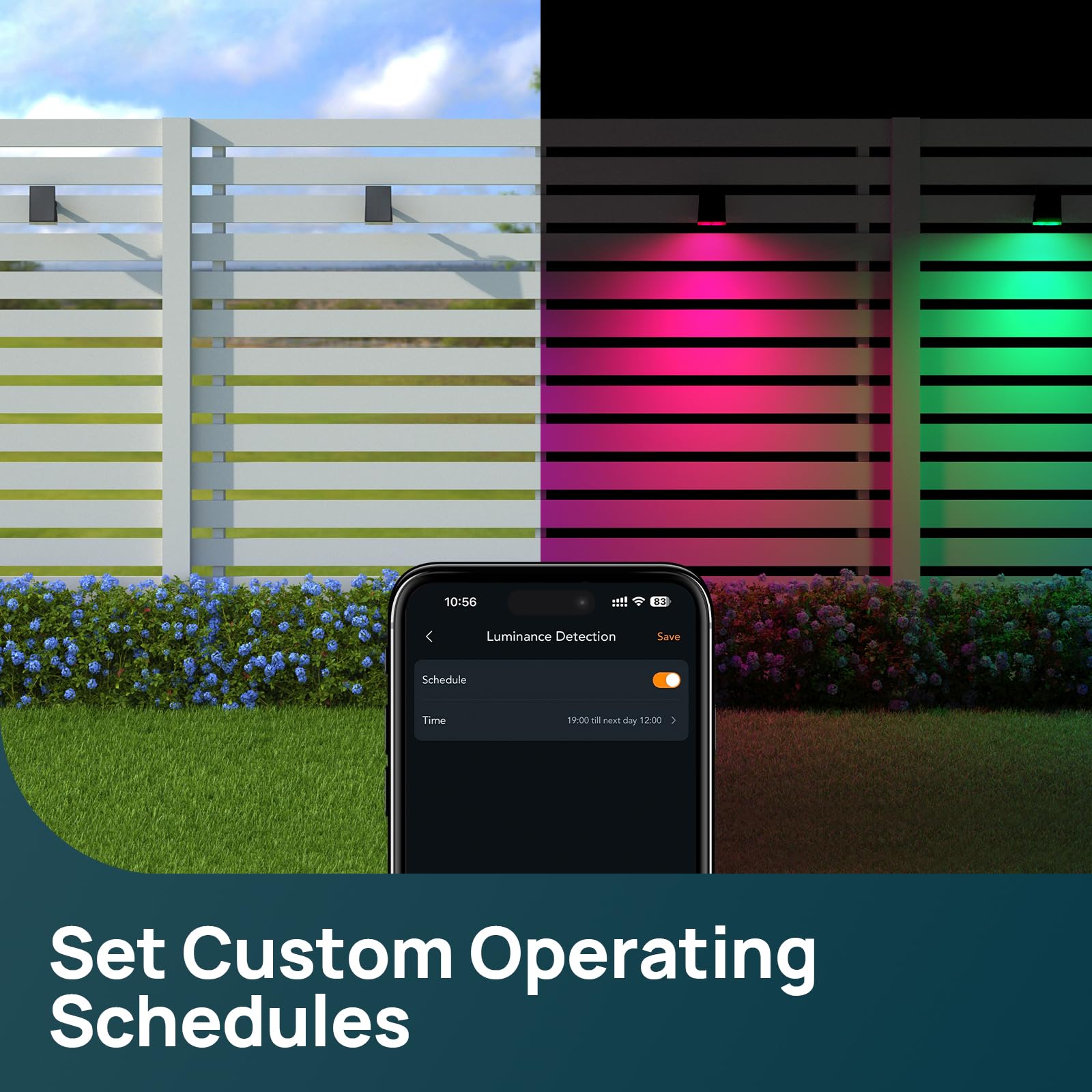 Multiple-light group setup with Linkind SL5C for coordinated displays.