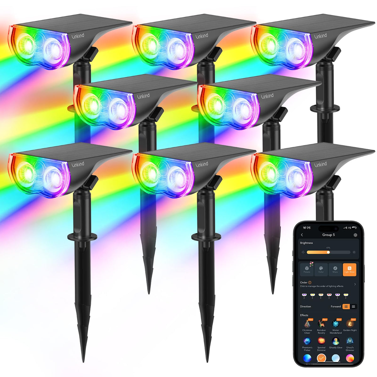 Linkind SL5C wall-mount outdoor spotlight for durable garden lighting.