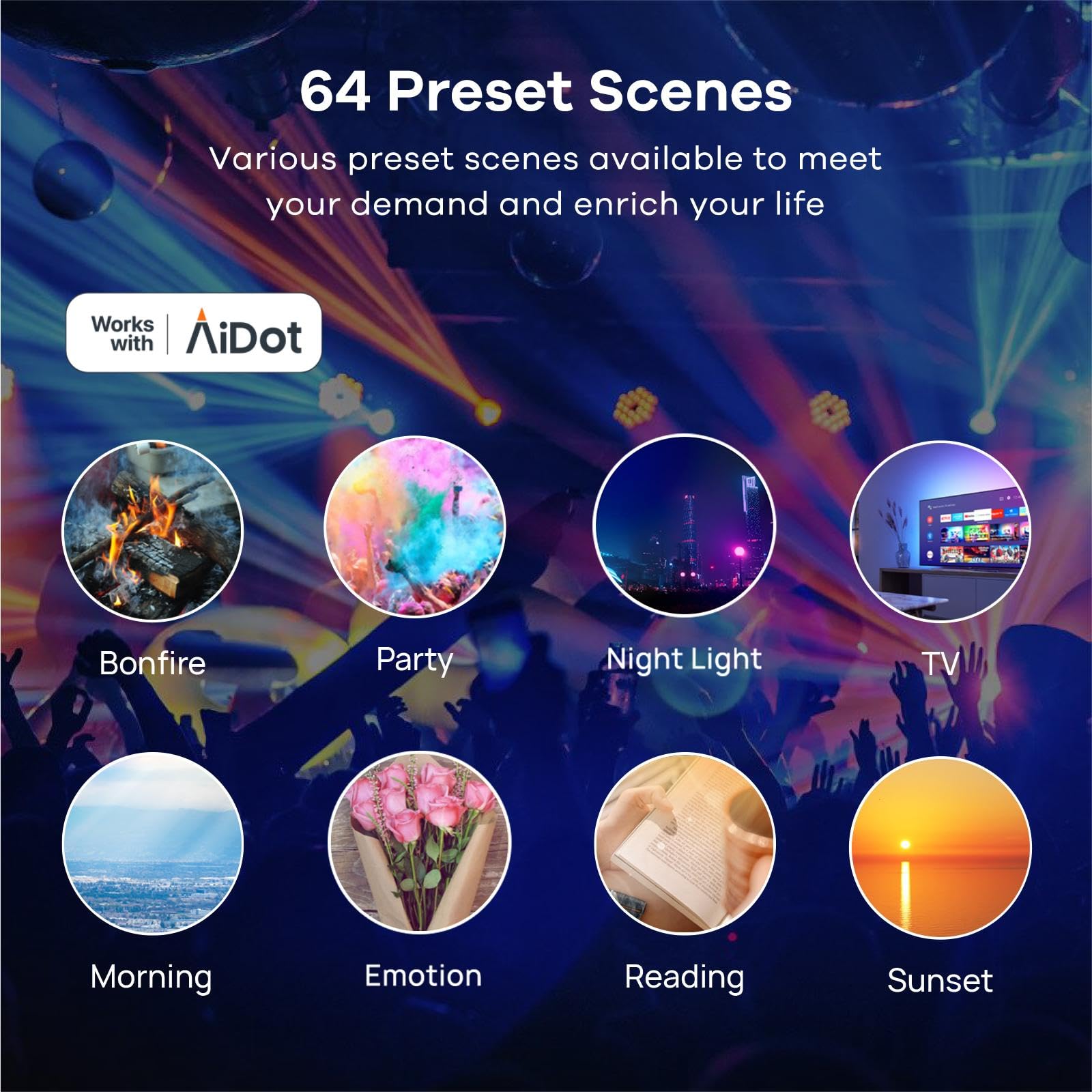 Linkind smart bulbs offering ambiance scenes for room mood