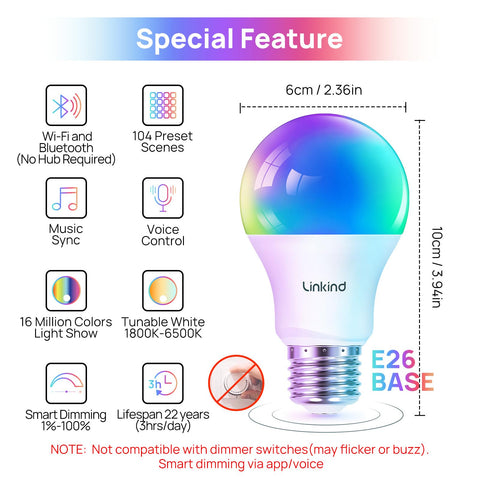 Linkind bulbs with dual WiFi and Bluetooth ensure reliable control anywhere