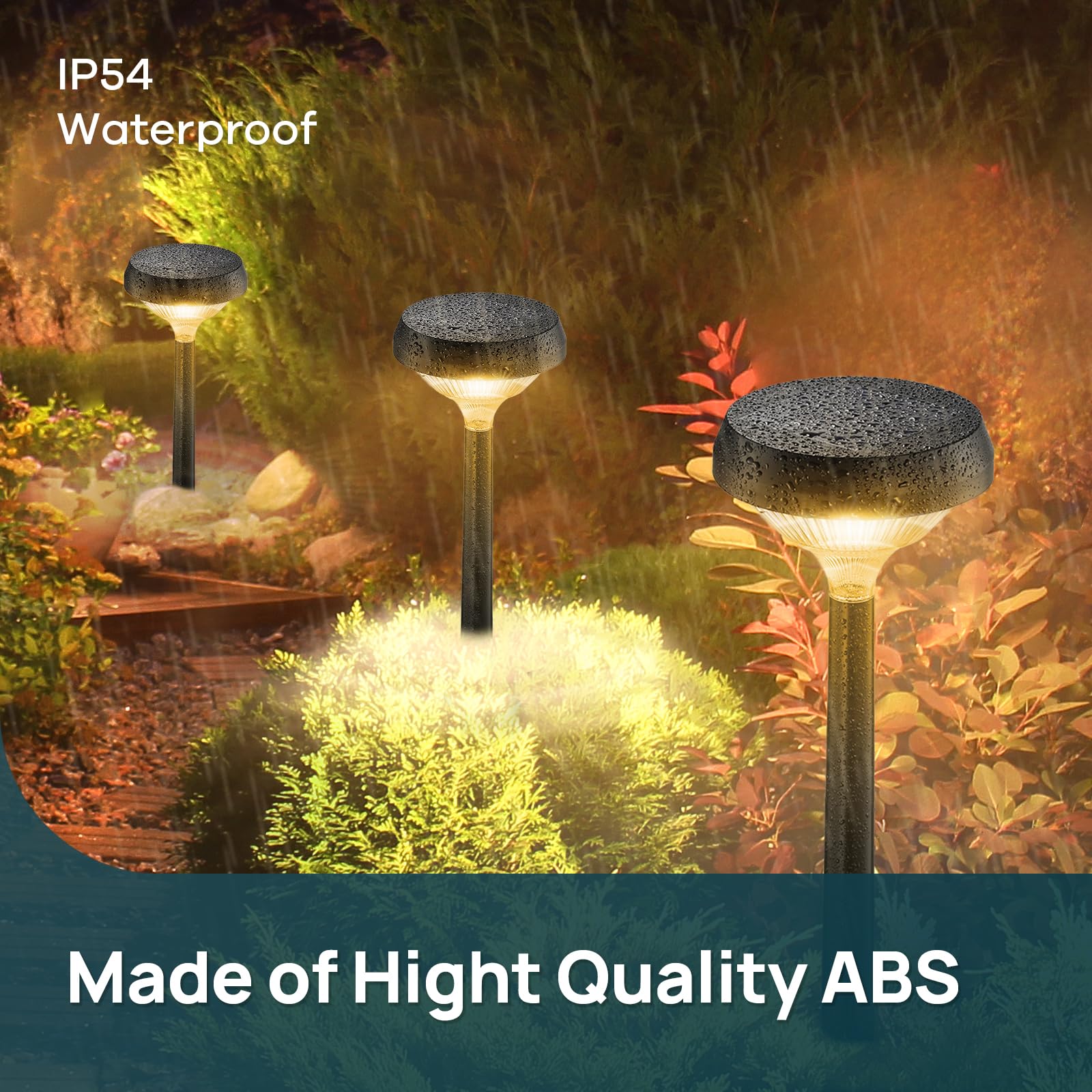 Decorative Venus-inspired shadows cast by Linkind solar lights along a path.