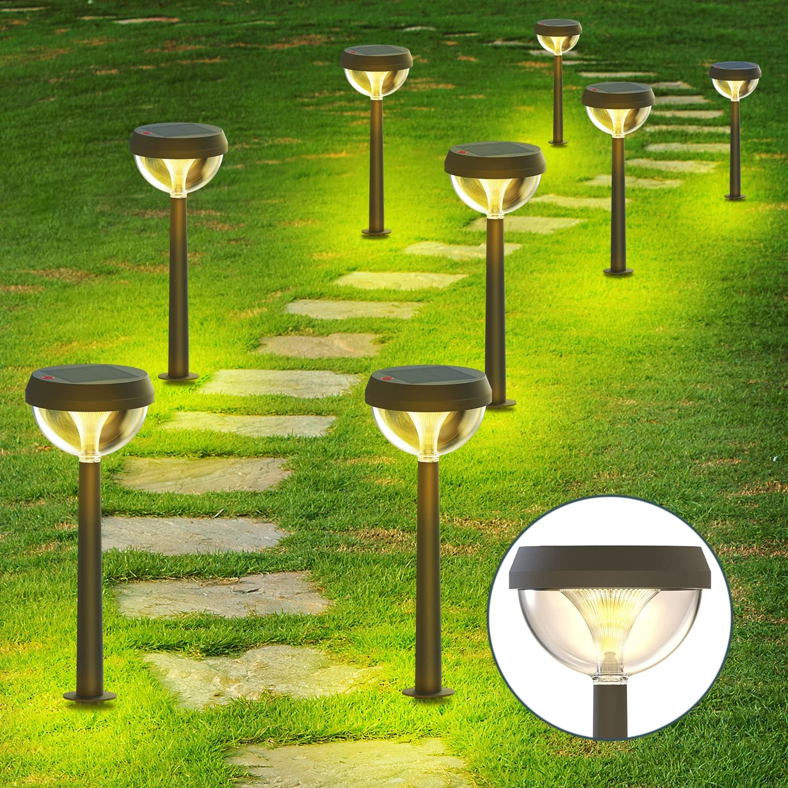 Linkind solar-pathway-light with Venus shadow decor for elegant walkways.