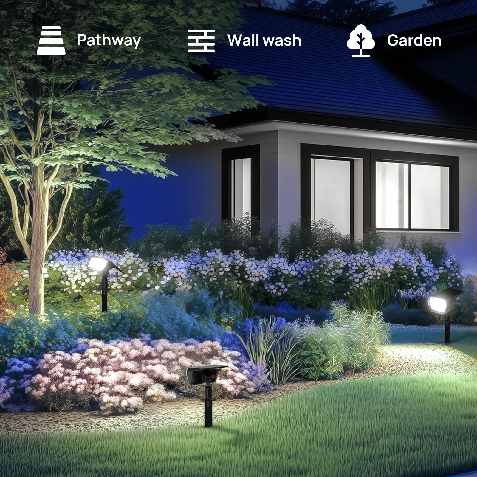Linkind wall-mount solar spot light ready for installation on exterior wall