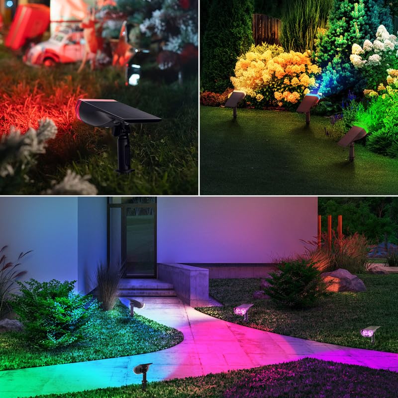 Linkind StarRay RGB spotlight ground-stake deployment simplifies quick setup.