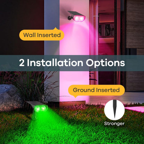 Linkind StarRay RGB spotlight holiday-illumination for festive exterior scenes.