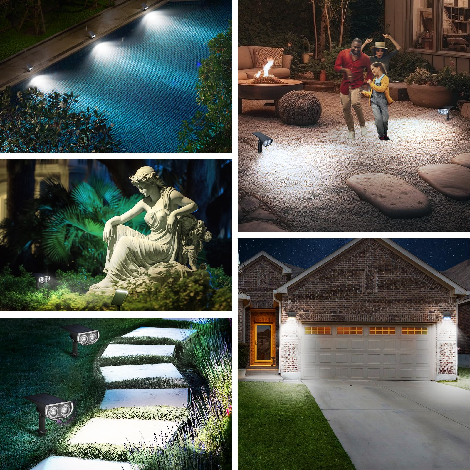Linkind StarRayS garden solar spotlight accenting plant beds with a focused beam