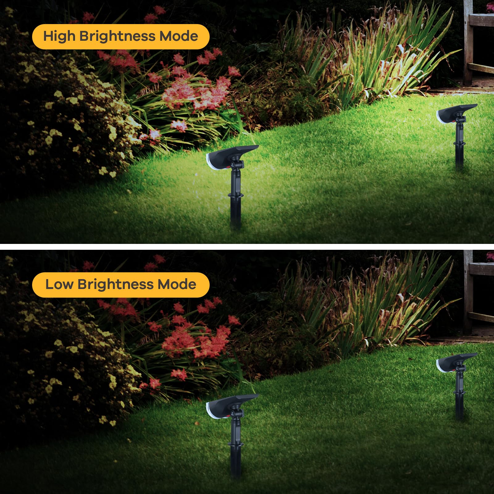 Linkind StarRayS walkway solar spotlight guiding a path for safe evening use