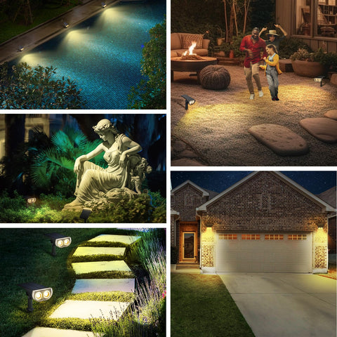 Linkind StarRayS warm white 350-lumen light brightening patios.
