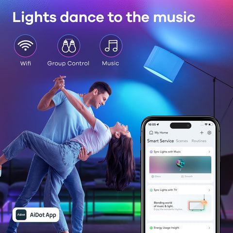 Linkind WiFi smart light bulb music sync for party ambiance.