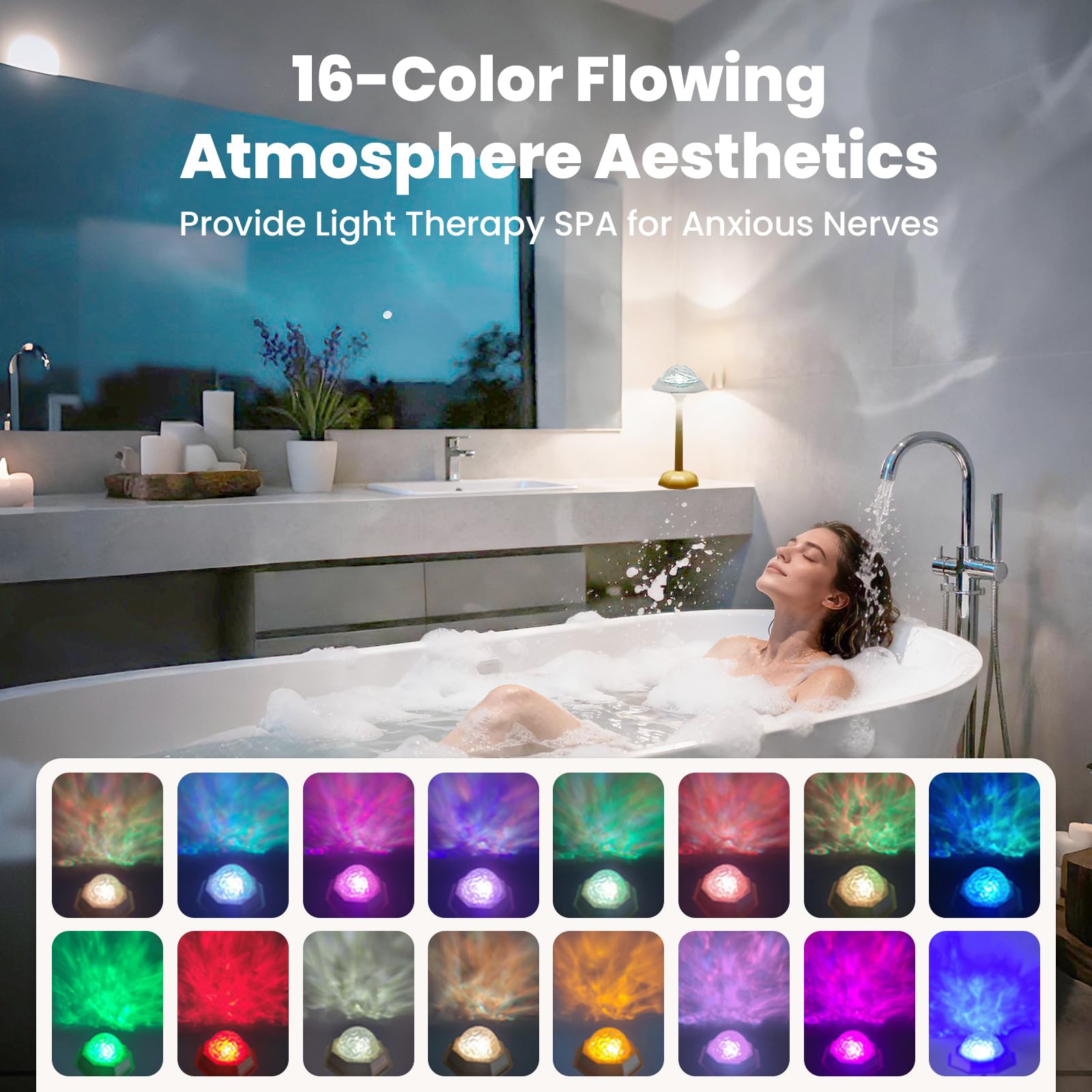 LINKOJI 4-in-1 shower lamp Galaxy Light projection adds dreamy skies to bath time.