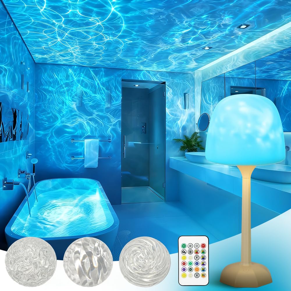 LINKOJI 4-in-1 shower lamp Ocean Wave Projection creates spa-like ambiance in shower.