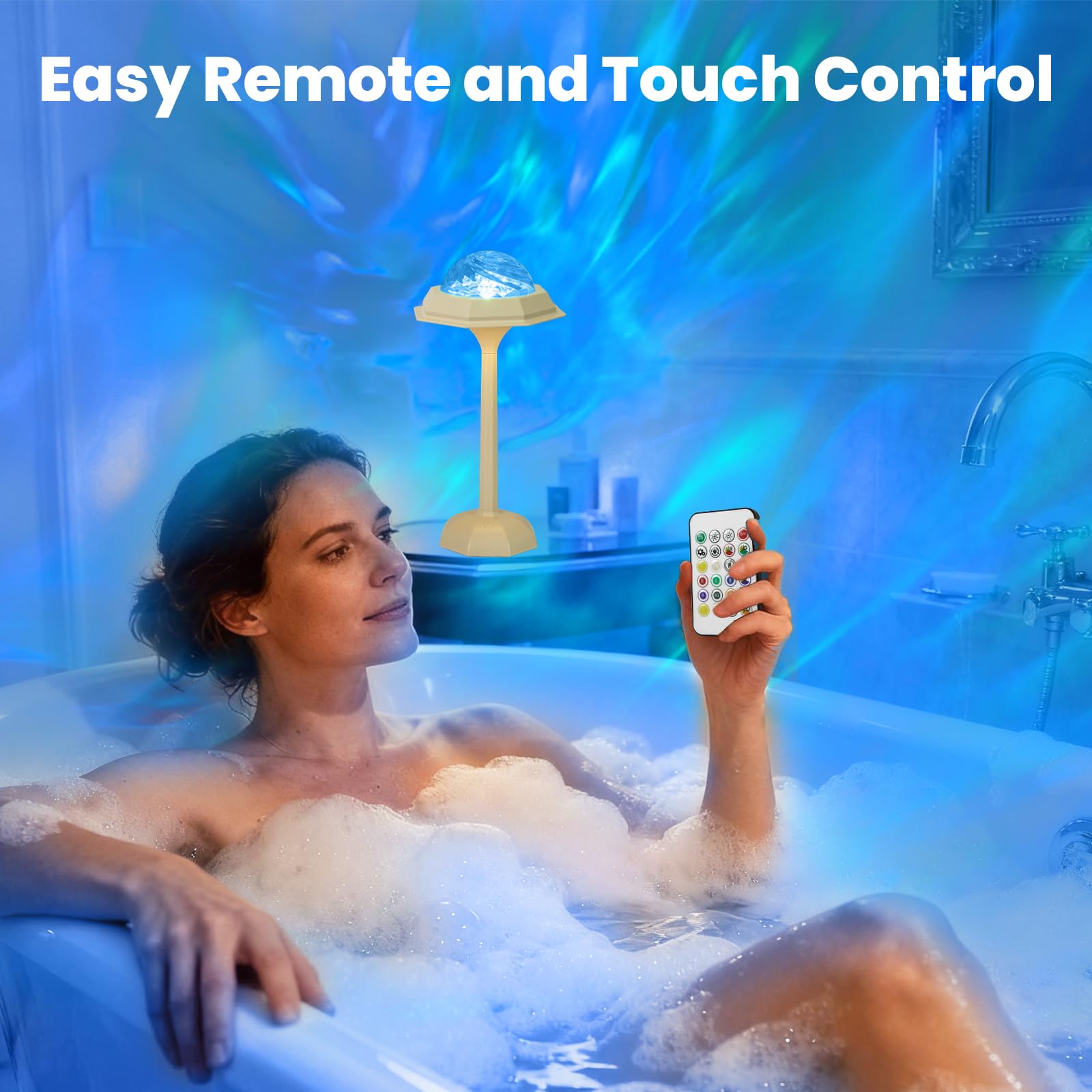 LINKOJI 4-in-1 shower lamp Remote Control for easy color and brightness tweaks.