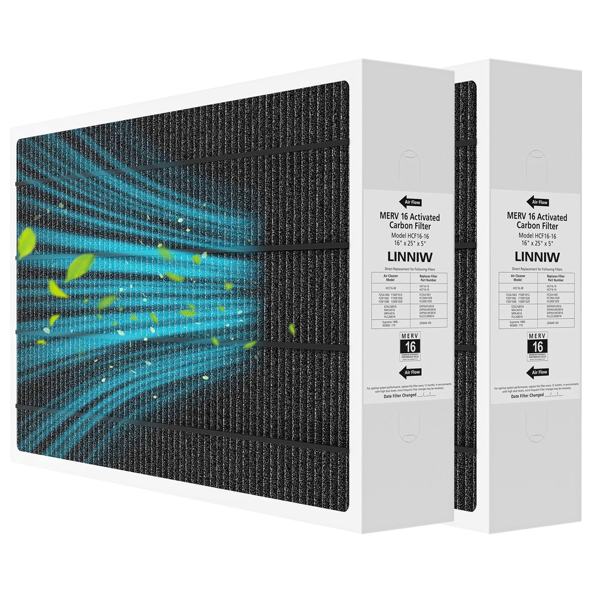 LINNIW X6672 2-pack packaging image shows ready-to-install filters.