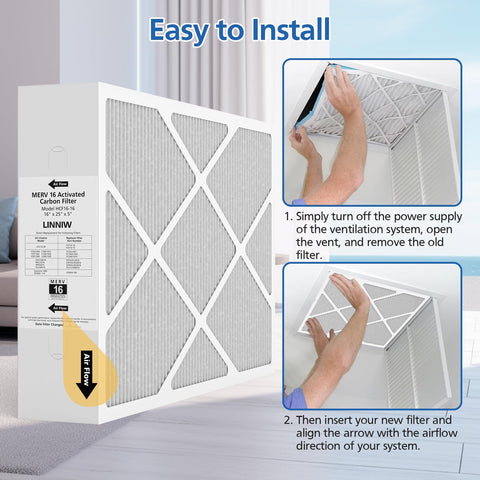 Packaging includes one LINNIW X6672 furnace replacement filter.
