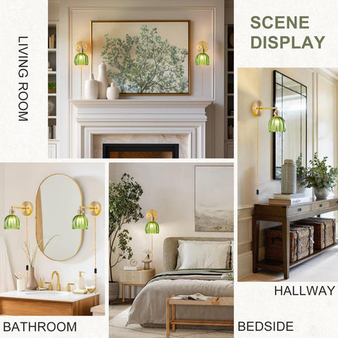 LINSEEDS brass wall lamp with switch provides quick setup for flexible placement