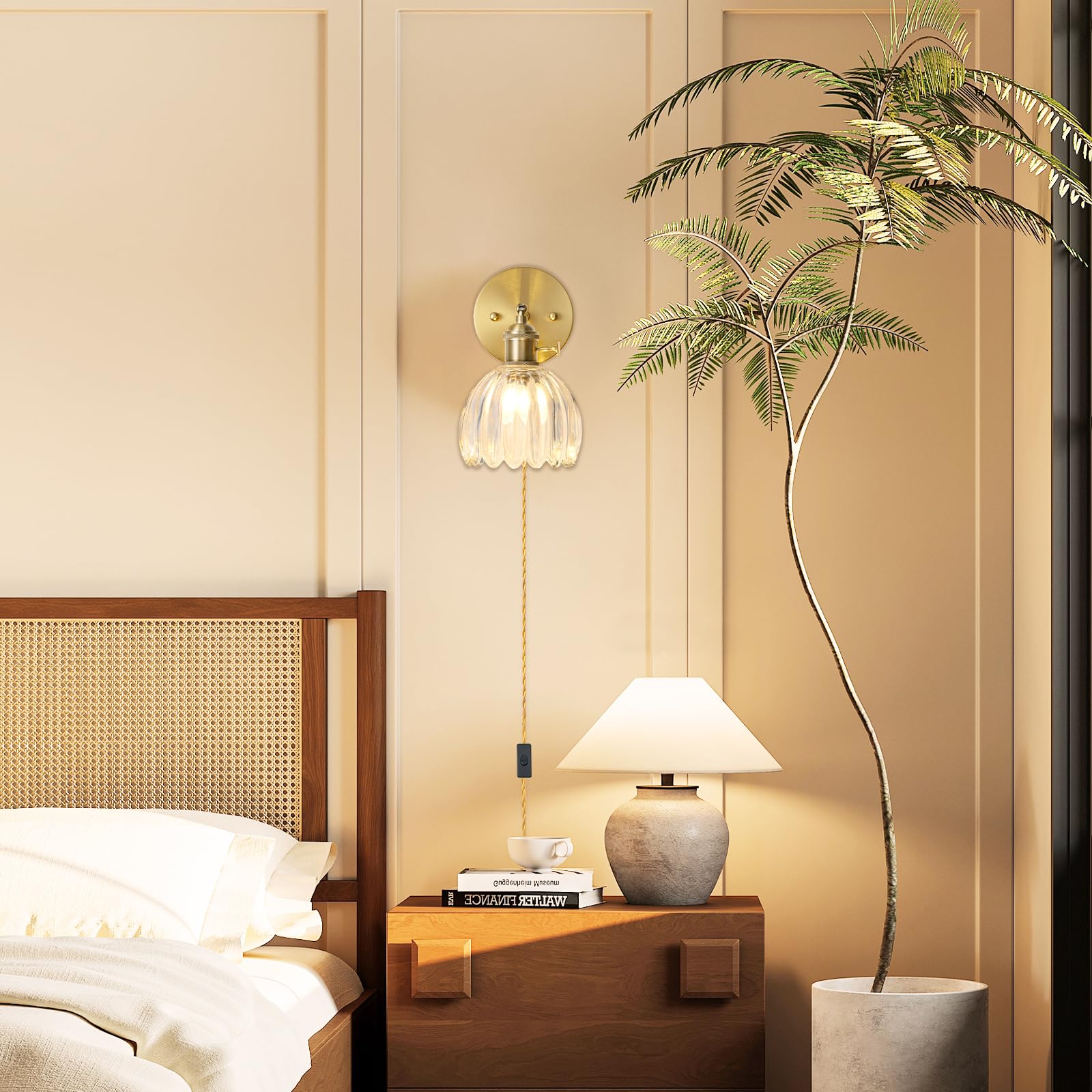 LINSEEDS plug-in sconces are easy to install for renters.