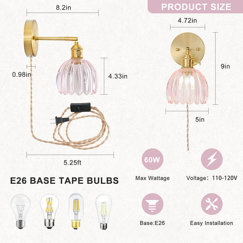 LINSEEDS glass lampshade close-up showcases delicate tulip petals
