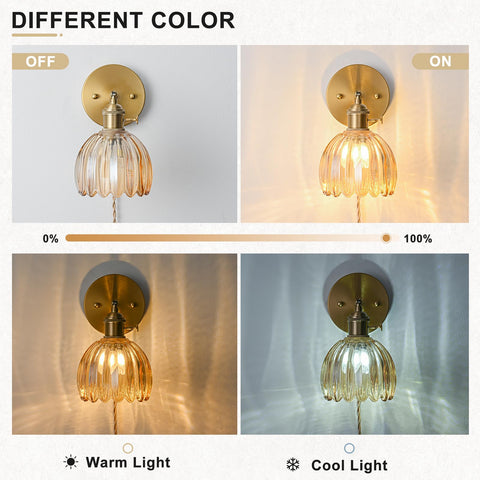 Sconce with switch and plug-in design for simple setup