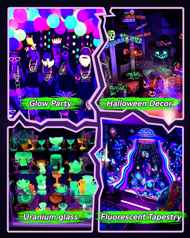 Linstaine 2-pack 42W blacklight bars with 40 LEDs for vivid fluorescence