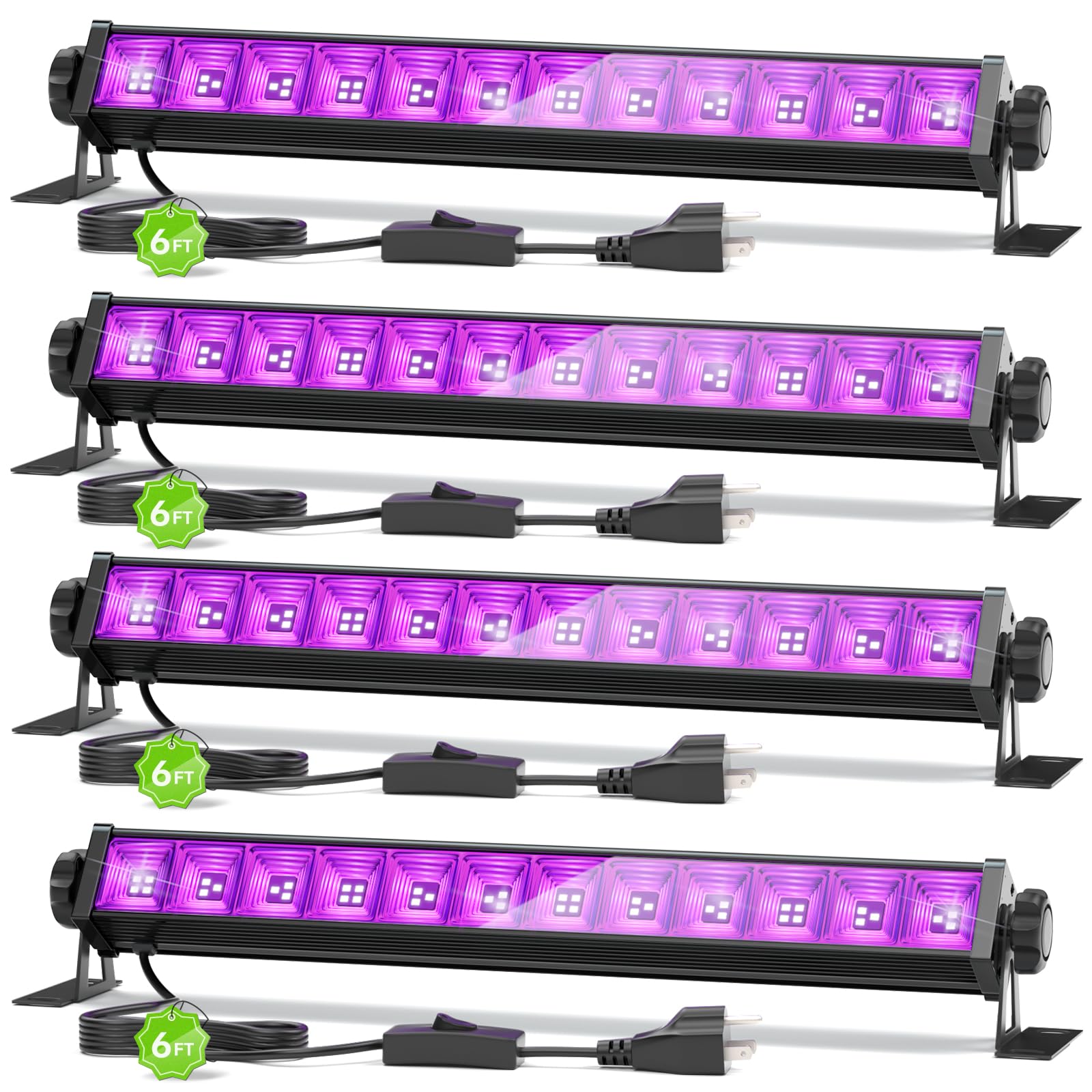 Linstaine 4Pack 42W Blacklight Bar glows posters and tapestries for vibrant decor.