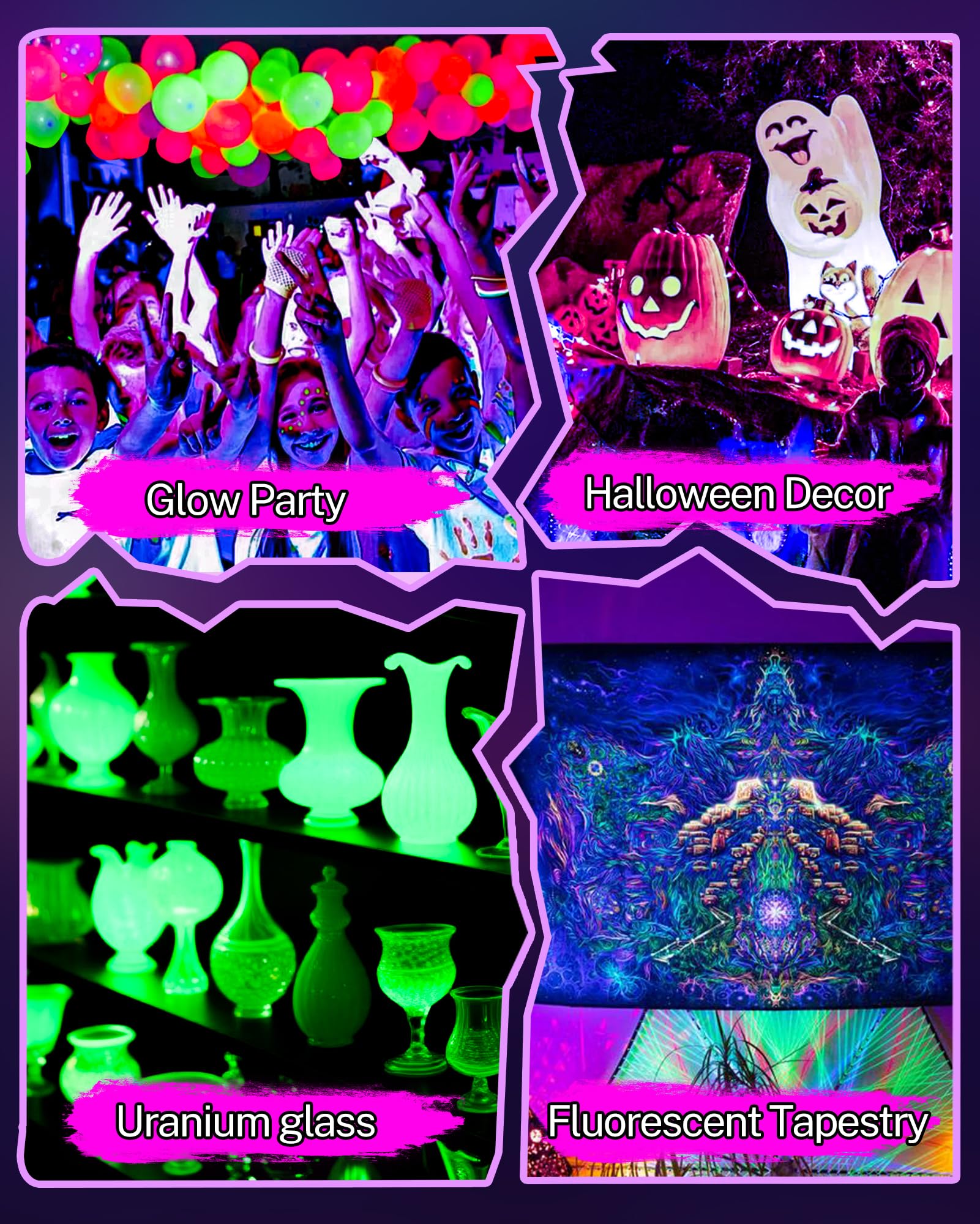 Linstaine bedroom poster glow under blacklight for ambience.