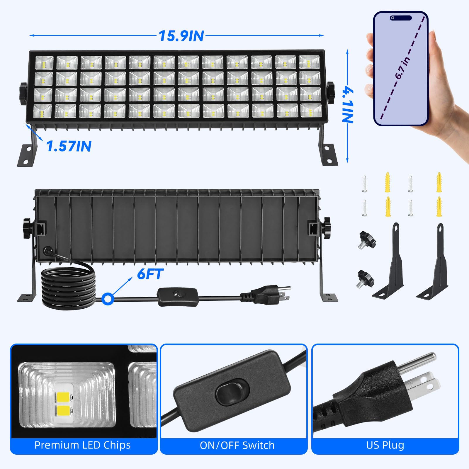 Linstaine 15.9-inch length provides wide coverage across work areas.