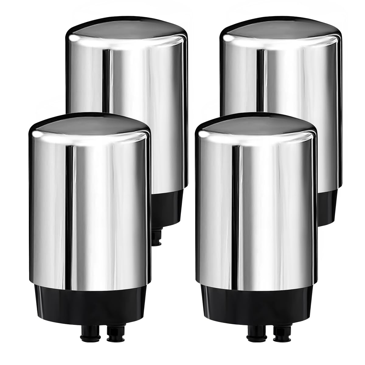 Linsuely 4-pack faucet filters chrome finish for cleaner tap water.