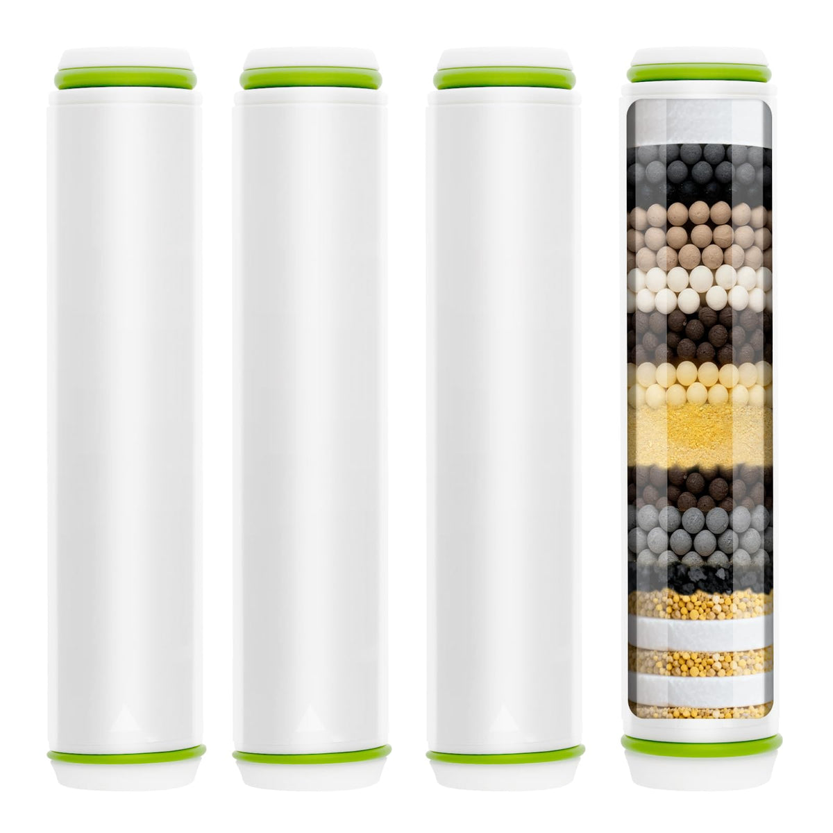 Linsuely 4-pack filters for PWERAN shower head reduce chlorine for smoother skin.