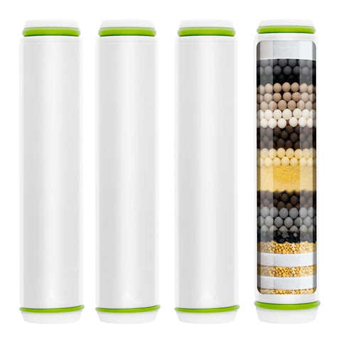 Linsuely 4-pack filters for PWERAN shower head reduce chlorine for smoother skin.