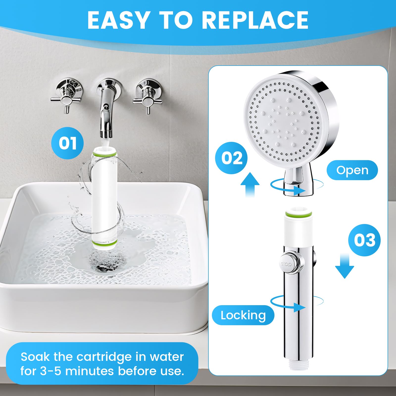 Linsuely Fitespot-compatible shower filter installed for clean, balanced water.