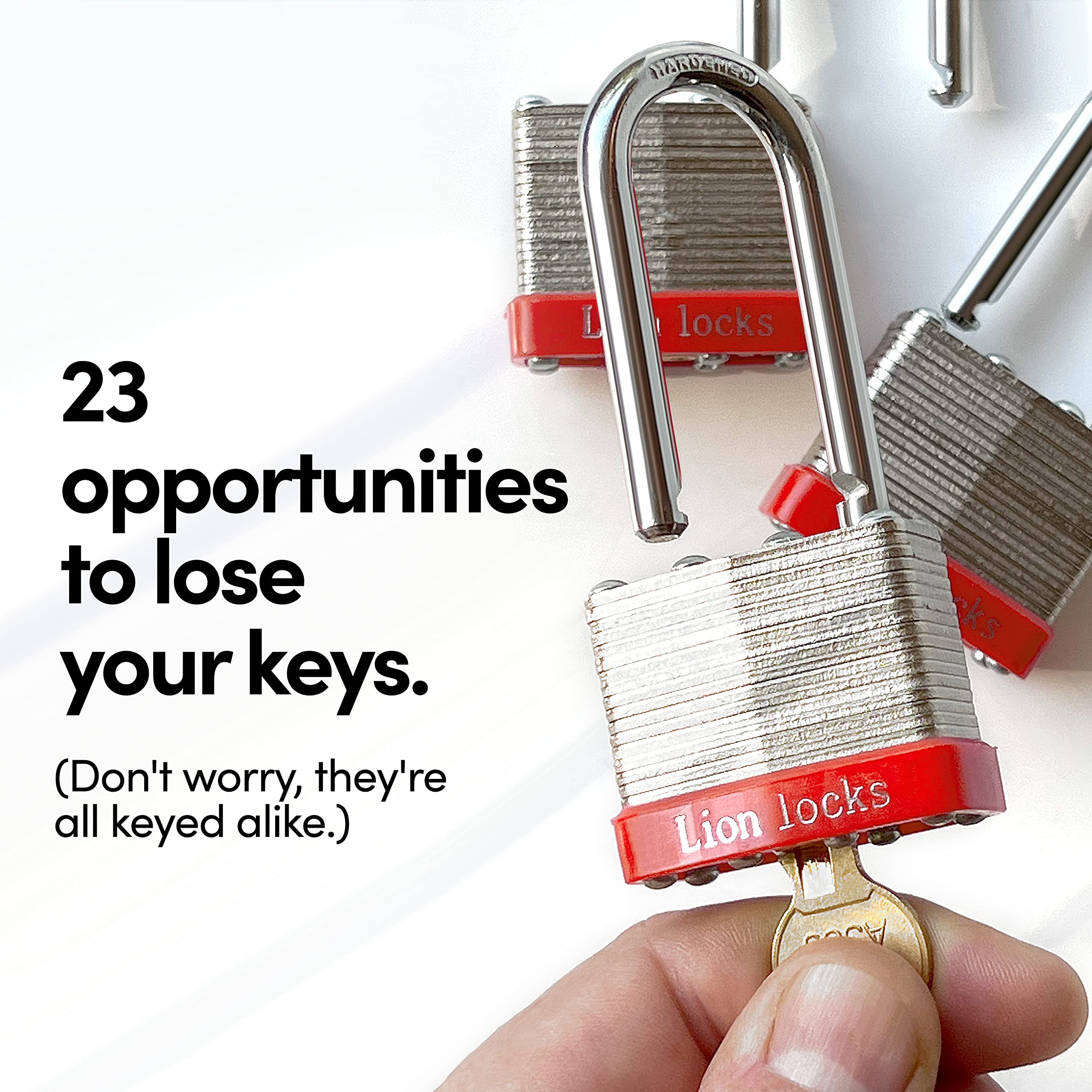 Lion Locks hardened-steel body padlock withstands tough outdoor conditions.