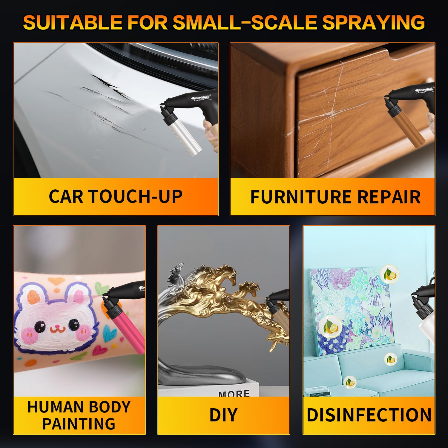 Lionbow versatile application for walls, cabinets, and furniture refinishing tasks
