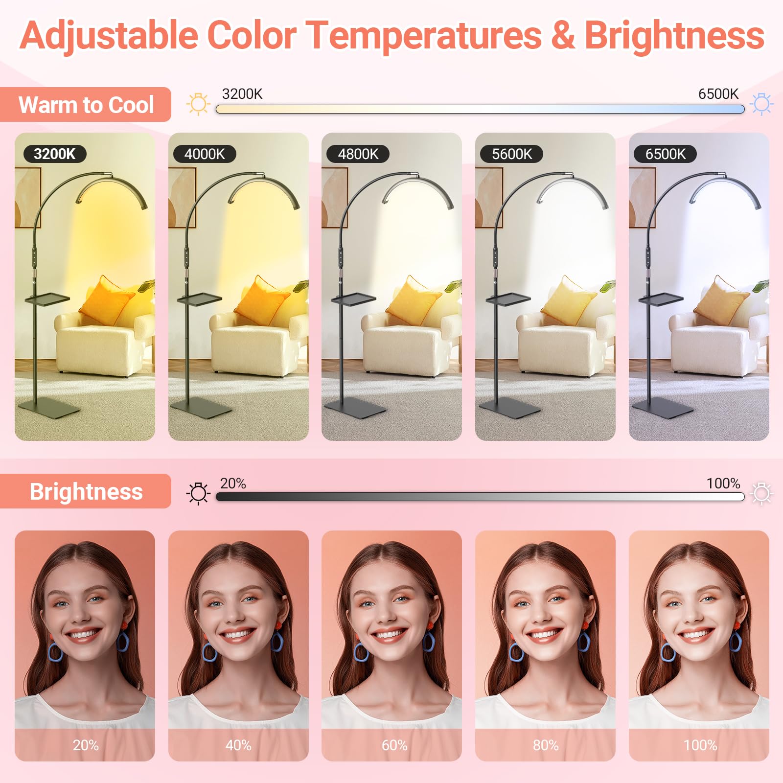 LIONVISON 360-degree gooseneck allows flexible lighting angles.