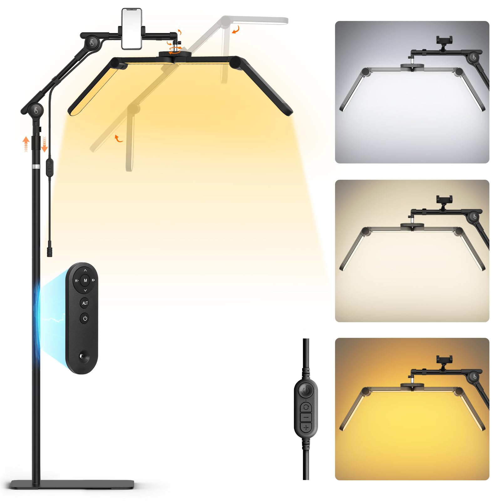 LIONVISON Half Moon Lash Light with foldable arms for precise eyelash extensions.