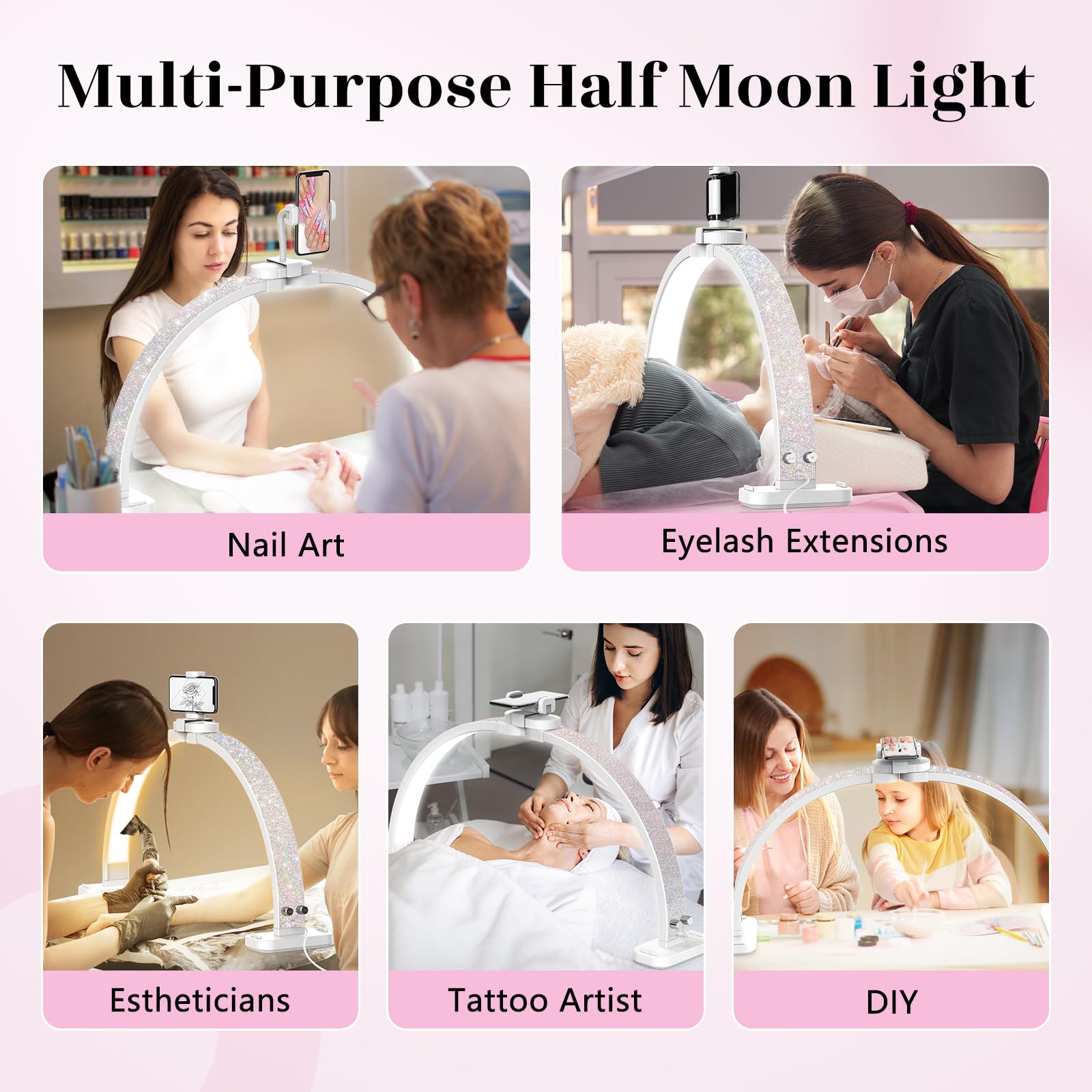 LIONVISION Half Moon Light with 180-degree coverage for full desk lighting