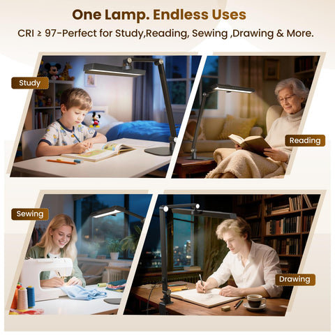 LIONVISON desk lamp with five color temps enables task-optimized lighting