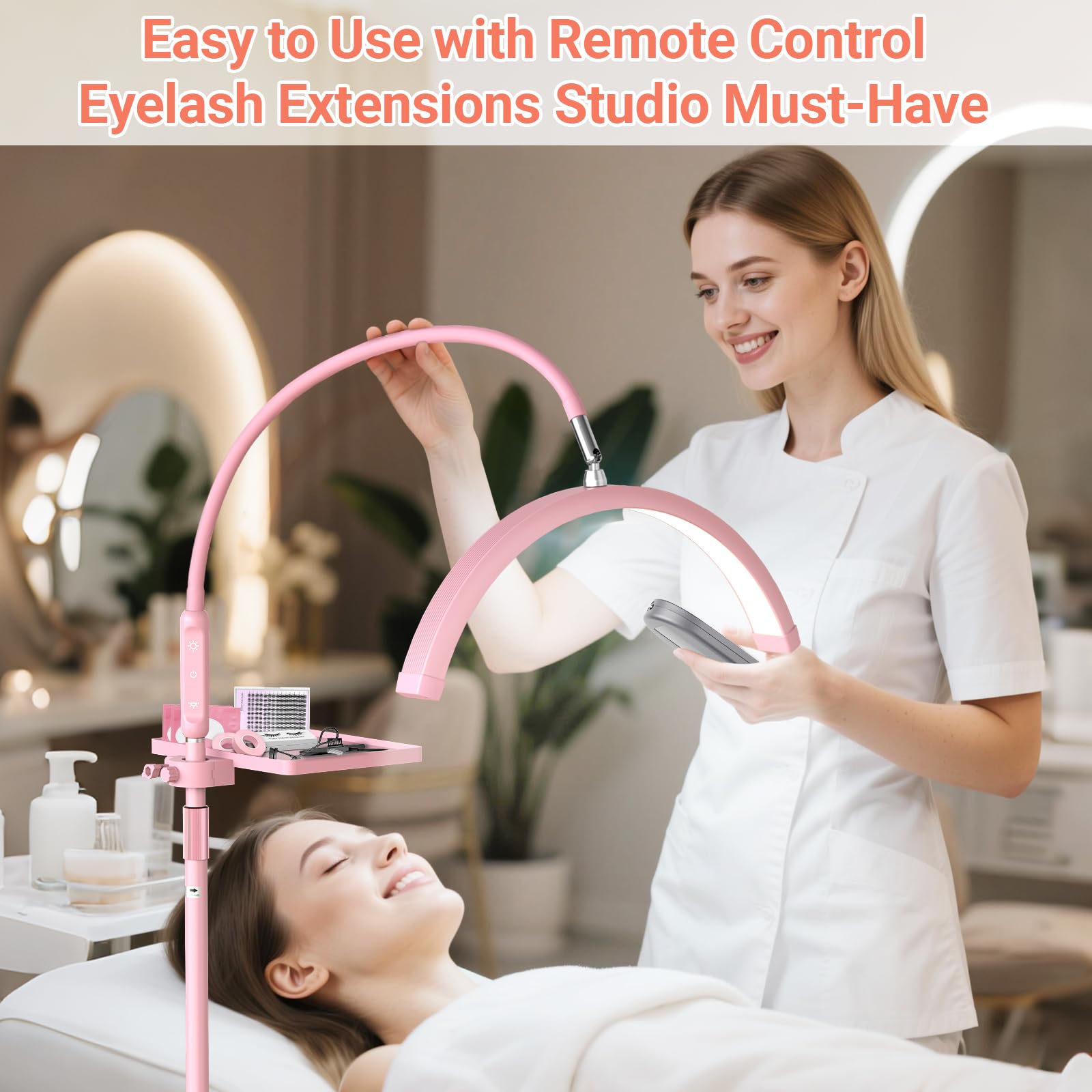 Height-adjustable Lionvison lash light range from 38.58 to 51.18 inches