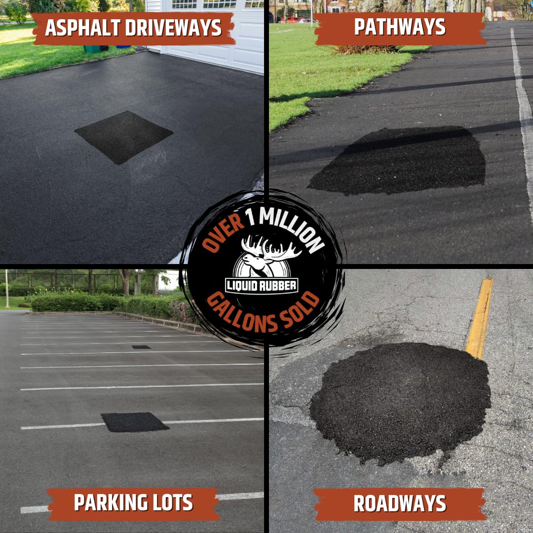 Liquid Rubber all-weather patch bonding to road surfaces in any season.