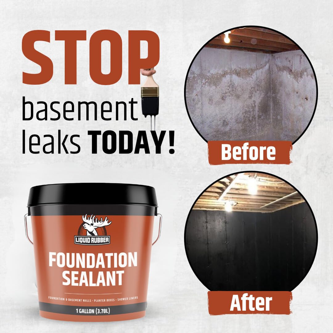 Liquid Rubber foundation repair sealant sealing concrete joints and cracks.