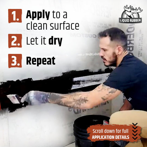 Liquid Rubber versatile coating for interior and exterior surfaces.