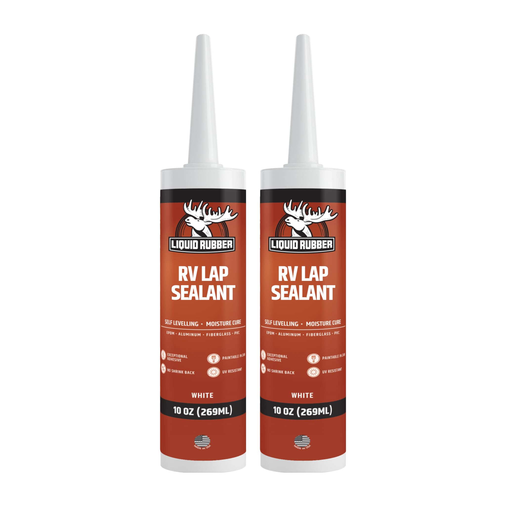 Liquid Rubber RV lap-sealant tube sealing a waterproof roof joint.