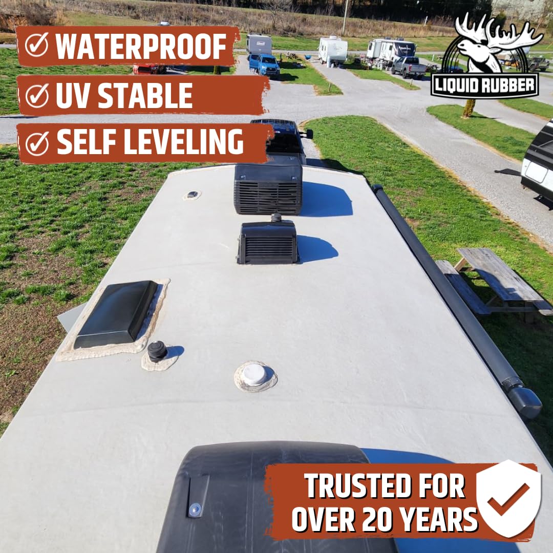 Liquid Rubber RV surface prep and clean roof before sealing.