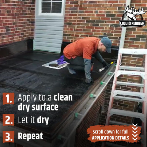 Liquid Rubber used with seam tape to bridge joints