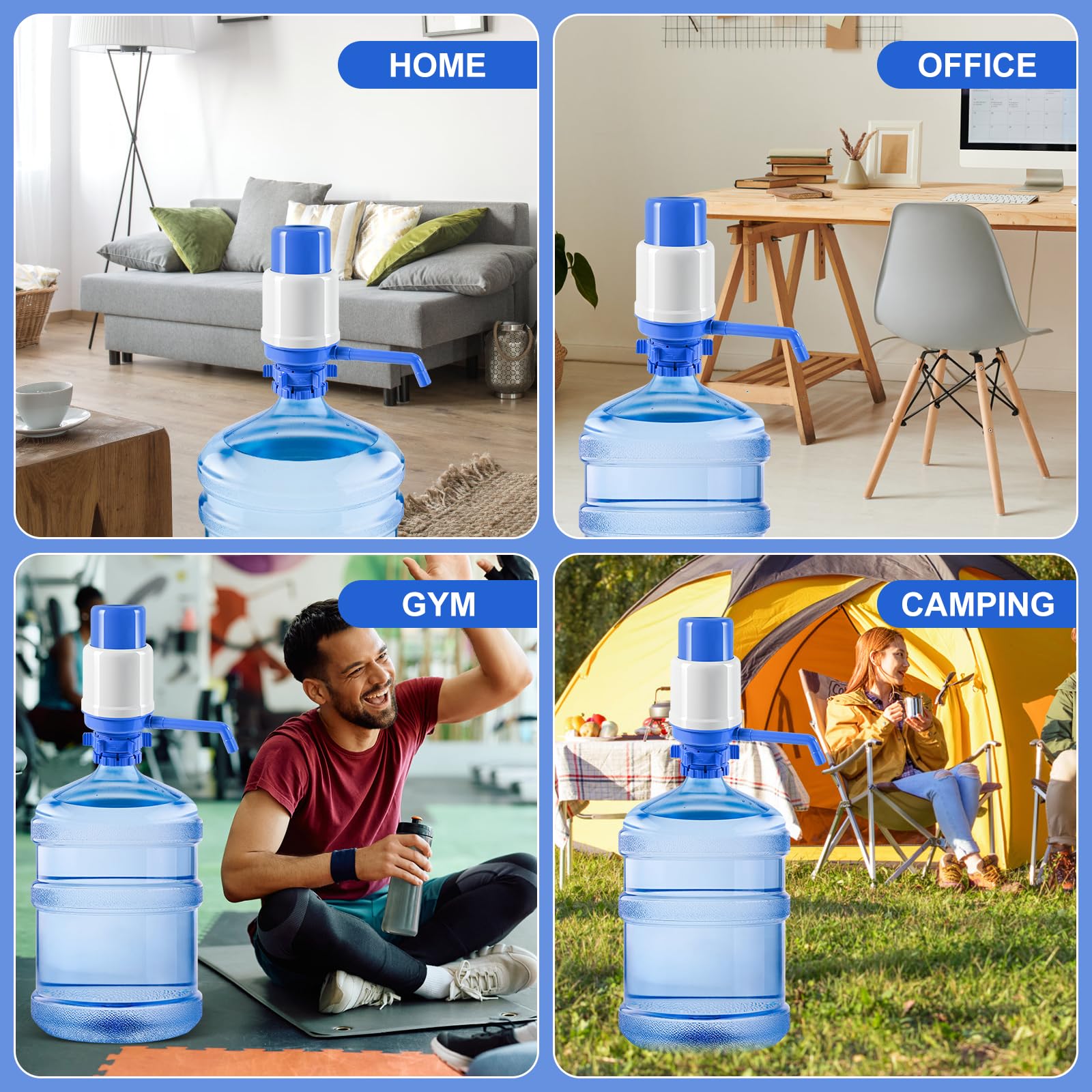 Complete package with pump, tubes, spout, cap, and brush for ready use