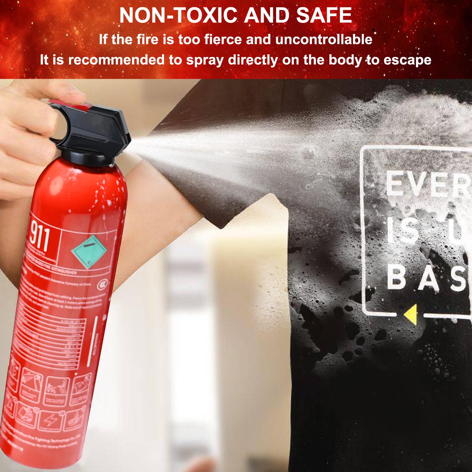 Lirches boat-usage extinguisher, 620ml for marine safety.