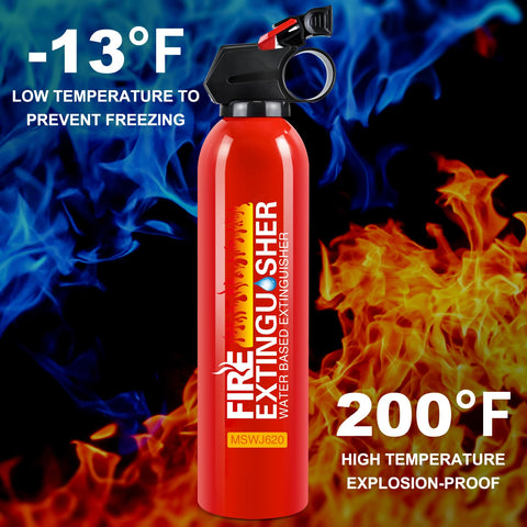 Lirches car-usage extinguisher, 620ml for on-road safety.