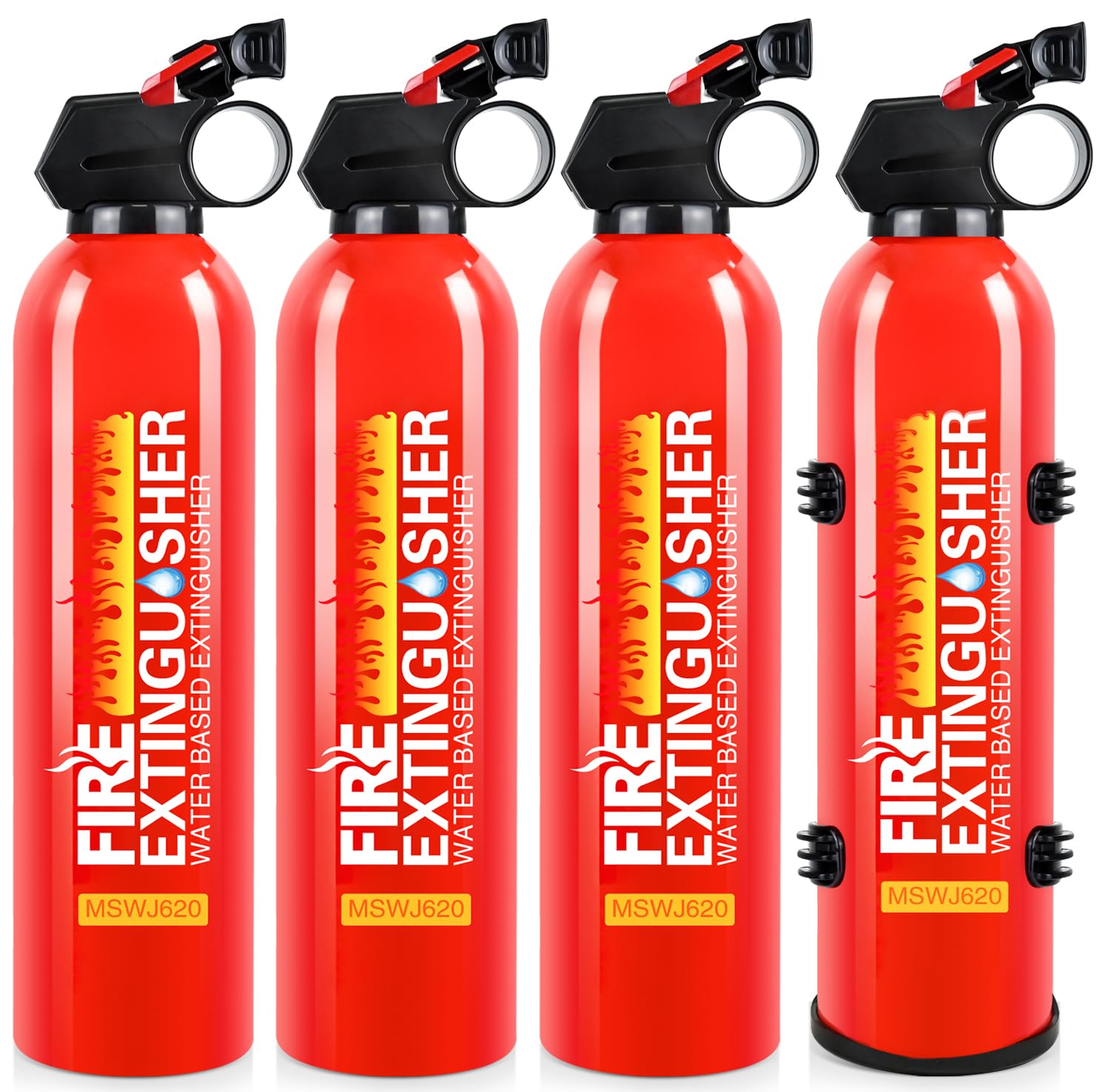 Lirches home wall-mount fire extinguisher, 620ml, ready for quick access.