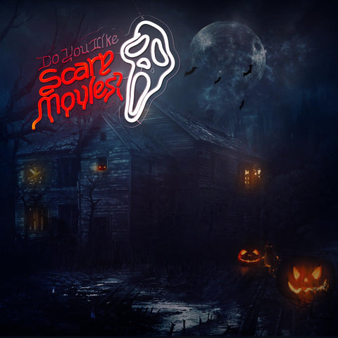 LIRUJUN Do You Like Scary Movies neon sign close-up shows LED panels and durable build