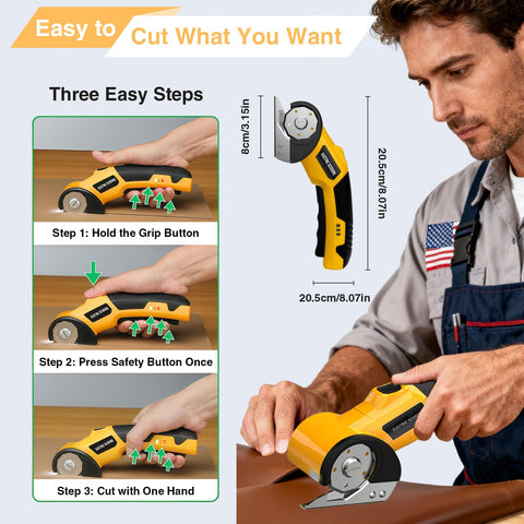 Lisaruq cordless electric scissors safety lock in use during operation